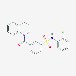 molecular formula C22H19ClN2O3S B4582992 N-(2-chlorophenyl)-3-(3,4-dihydro-1(2H)-quinolinylcarbonyl)benzenesulfonamide 