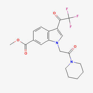 molecular formula C19H19F3N2O4 B4582997 methyl 1-[2-oxo-2-(1-piperidinyl)ethyl]-3-(trifluoroacetyl)-1H-indole-6-carboxylate 