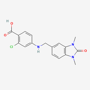 molecular formula C17H16ClN3O3 B4583027 2-chloro-4-{[(1,3-dimethyl-2-oxo-2,3-dihydro-1H-benzimidazol-5-yl)methyl]amino}benzoic acid 