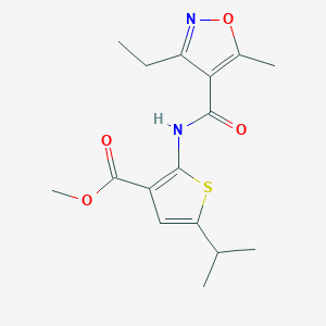 molecular formula C16H20N2O4S B4583037 2-[(3-乙基-5-甲基-4-异恶唑基)羰基氨基]-5-异丙基-3-噻吩甲酸甲酯 