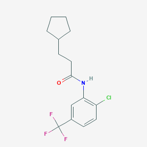 molecular formula C15H17ClF3NO B458304 N-[2-chloro-5-(trifluoromethyl)phenyl]-3-cyclopentylpropanamide 
