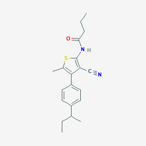 molecular formula C20H24N2OS B458305 N-[4-(4-sec-butylphenyl)-3-cyano-5-methyl-2-thienyl]butanamide 