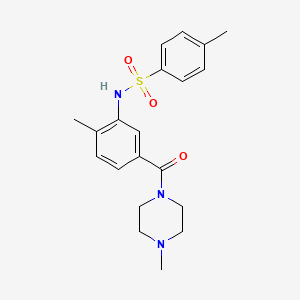 molecular formula C20H25N3O3S B4583050 4-methyl-N-{2-methyl-5-[(4-methyl-1-piperazinyl)carbonyl]phenyl}benzenesulfonamide 