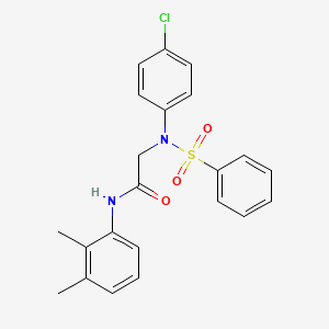 molecular formula C22H21ClN2O3S B4583062 N~2~-(4-氯苯基)-N~1~-(2,3-二甲苯基)-N~2~-(苯磺酰基)甘氨酰胺 
