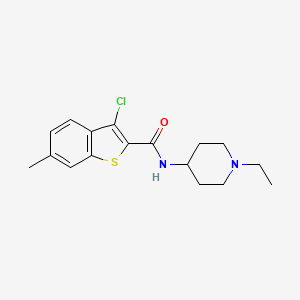molecular formula C17H21ClN2OS B4583088 3-chloro-N-(1-ethyl-4-piperidinyl)-6-methyl-1-benzothiophene-2-carboxamide 
