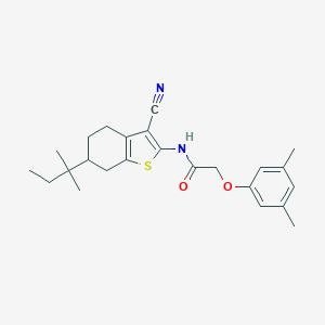 molecular formula C24H30N2O2S B458311 N-[3-cyano-6-(2-methylbutan-2-yl)-4,5,6,7-tetrahydro-1-benzothiophen-2-yl]-2-(3,5-dimethylphenoxy)acetamide 