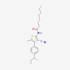molecular formula C24H32N2OS B458313 N-[4-(4-sec-butylphenyl)-3-cyano-5-methyl-2-thienyl]octanamide 