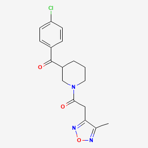 molecular formula C17H18ClN3O3 B4583146 (4-chlorophenyl){1-[(4-methyl-1,2,5-oxadiazol-3-yl)acetyl]-3-piperidinyl}methanone 