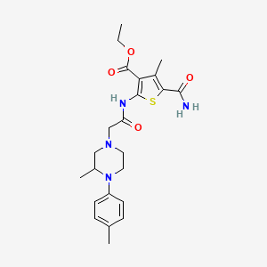 ethyl 5-(aminocarbonyl)-4-methyl-2-({[3-methyl-4-(4-methylphenyl)-1-piperazinyl]acetyl}amino)-3-thiophenecarboxylate