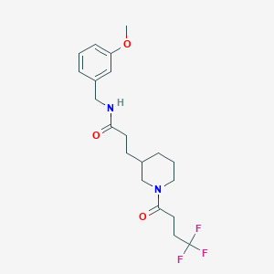 molecular formula C20H27F3N2O3 B4583165 N-(3-methoxybenzyl)-3-[1-(4,4,4-trifluorobutanoyl)-3-piperidinyl]propanamide 