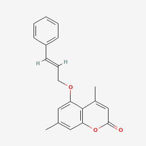 molecular formula C20H18O3 B4583173 4,7-dimethyl-5-[(3-phenyl-2-propen-1-yl)oxy]-2H-chromen-2-one 