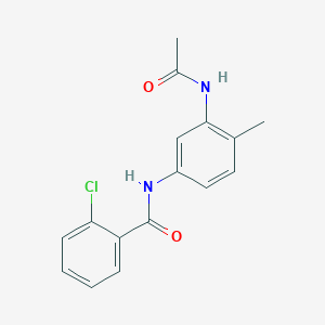 molecular formula C16H15ClN2O2 B4583175 N-[3-(acetylamino)-4-methylphenyl]-2-chlorobenzamide 