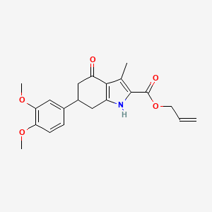 molecular formula C21H23NO5 B4583189 6-(3,4-二甲氧基苯基)-3-甲基-4-氧代-4,5,6,7-四氢-1H-吲哚-2-甲酸烯丙酯 