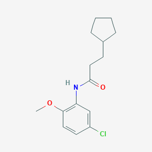 molecular formula C15H20ClNO2 B458320 N-(5-chloro-2-methoxyphenyl)-3-cyclopentylpropanamide 