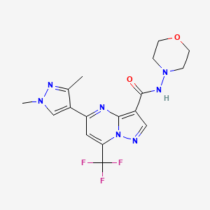 molecular formula C17H18F3N7O2 B4583206 5-(1,3-二甲基-1H-吡唑-4-基)-N-4-吗啉基-7-(三氟甲基)吡唑并[1,5-a]嘧啶-3-甲酰胺 