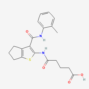 molecular formula C20H22N2O4S B4583208 5-[(3-{[(2-methylphenyl)amino]carbonyl}-5,6-dihydro-4H-cyclopenta[b]thien-2-yl)amino]-5-oxopentanoic acid 