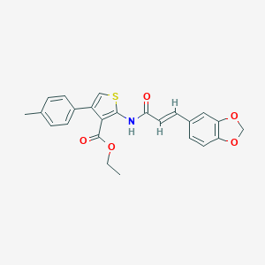 Ethyl 2-{[3-(1,3-benzodioxol-5-yl)acryloyl]amino}-4-(4-methylphenyl)-3-thiophenecarboxylate