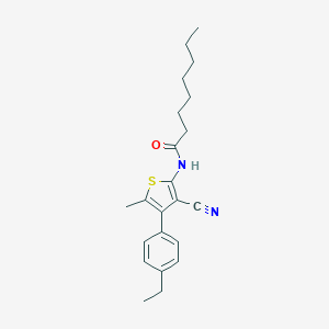 molecular formula C22H28N2OS B458322 N-[3-cyano-4-(4-ethylphenyl)-5-methyl-2-thienyl]octanamide 