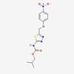 molecular formula C14H16N4O5S B4583234 异丁基{5-[(4-硝基苯氧基)甲基]-1,3,4-噻二唑-2-基}氨基甲酸酯 