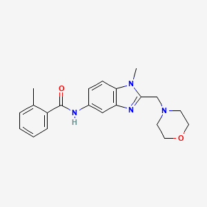 molecular formula C21H24N4O2 B4583238 2-methyl-N-[1-methyl-2-(4-morpholinylmethyl)-1H-benzimidazol-5-yl]benzamide 