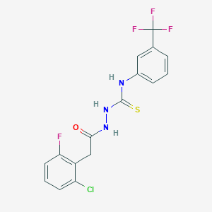 molecular formula C16H12ClF4N3OS B4583251 2-[(2-chloro-6-fluorophenyl)acetyl]-N-[3-(trifluoromethyl)phenyl]hydrazinecarbothioamide 