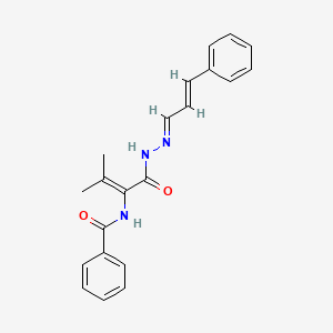 molecular formula C21H21N3O2 B4583266 N-(2-methyl-1-{[2-(3-phenyl-2-propen-1-ylidene)hydrazino]carbonyl}-1-propen-1-yl)benzamide 