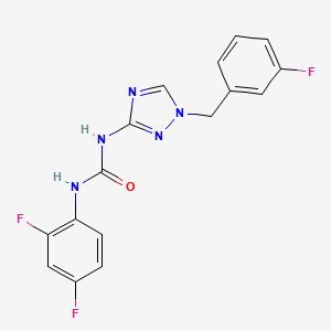 molecular formula C16H12F3N5O B4583274 N-(2,4-二氟苯基)-N'-[1-(3-氟苄基)-1H-1,2,4-三唑-3-基]脲 