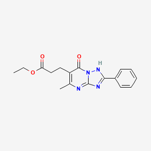 molecular formula C17H18N4O3 B4583296 3-(5-甲基-7-氧代-2-苯基-4,7-二氢[1,2,4]三唑并[1,5-a]嘧啶-6-基)丙酸乙酯 