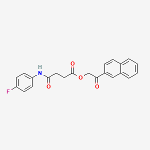 molecular formula C22H18FNO4 B4583319 2-(2-萘基)-2-氧代乙基 4-[(4-氟苯基)氨基]-4-氧代丁酸酯 