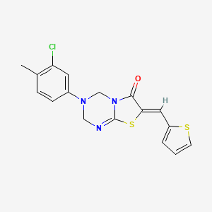 molecular formula C17H14ClN3OS2 B4583331 3-(3-chloro-4-methylphenyl)-7-(2-thienylmethylene)-3,4-dihydro-2H-[1,3]thiazolo[3,2-a][1,3,5]triazin-6(7H)-one 