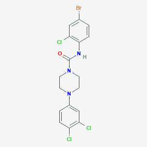 molecular formula C17H15BrCl3N3O B4583340 N-(4-bromo-2-chlorophenyl)-4-(3,4-dichlorophenyl)-1-piperazinecarboxamide 