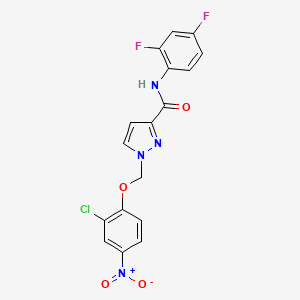 molecular formula C17H11ClF2N4O4 B4583353 1-[(2-氯-4-硝基苯氧基)甲基]-N-(2,4-二氟苯基)-1H-吡唑-3-甲酰胺 