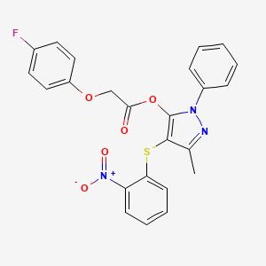 molecular formula C24H18FN3O5S B4583359 3-methyl-4-[(2-nitrophenyl)thio]-1-phenyl-1H-pyrazol-5-yl (4-fluorophenoxy)acetate 
