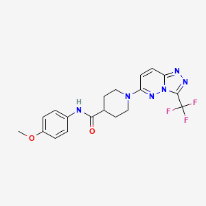 molecular formula C19H19F3N6O2 B4583391 N-(4-methoxyphenyl)-1-[3-(trifluoromethyl)[1,2,4]triazolo[4,3-b]pyridazin-6-yl]-4-piperidinecarboxamide 