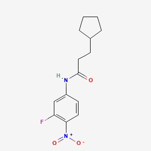 molecular formula C14H17FN2O3 B4583427 3-环戊基-N-(3-氟-4-硝基苯基)丙酰胺 