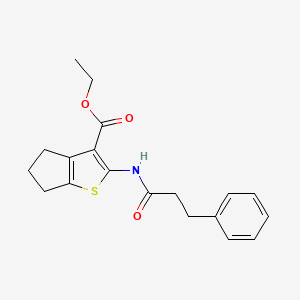 molecular formula C19H21NO3S B4583431 ethyl 2-[(3-phenylpropanoyl)amino]-5,6-dihydro-4H-cyclopenta[b]thiophene-3-carboxylate 