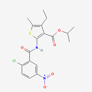 molecular formula C18H19ClN2O5S B4583451 异丙基2-[(2-氯-5-硝基苯甲酰基)氨基]-4-乙基-5-甲基-3-噻吩甲酸酯 
