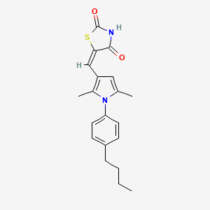 molecular formula C20H22N2O2S B4583463 5-{[1-(4-丁基苯基)-2,5-二甲基-1H-吡咯-3-基]亚甲基}-1,3-噻唑烷-2,4-二酮 