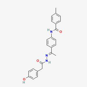 molecular formula C24H23N3O3 B4583465 N-(4-{N-[(4-hydroxyphenyl)acetyl]ethanehydrazonoyl}phenyl)-4-methylbenzamide 