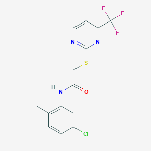 molecular formula C14H11ClF3N3OS B4583488 N-(5-chloro-2-methylphenyl)-2-{[4-(trifluoromethyl)-2-pyrimidinyl]thio}acetamide 