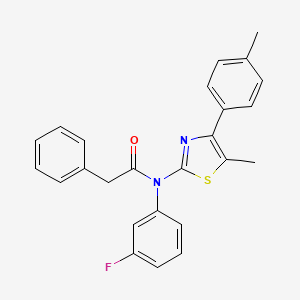 molecular formula C25H21FN2OS B4583491 N-(3-fluorophenyl)-N-[5-methyl-4-(4-methylphenyl)-1,3-thiazol-2-yl]-2-phenylacetamide 