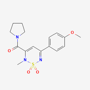 molecular formula C16H19N3O4S B4583495 5-(4-methoxyphenyl)-2-methyl-3-(1-pyrrolidinylcarbonyl)-2H-1,2,6-thiadiazine 1,1-dioxide 