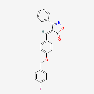 molecular formula C23H16FNO3 B4583497 4-{4-[(4-fluorobenzyl)oxy]benzylidene}-3-phenyl-5(4H)-isoxazolone 
