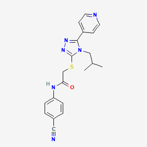 molecular formula C20H20N6OS B4583503 N-(4-cyanophenyl)-2-{[4-isobutyl-5-(4-pyridinyl)-4H-1,2,4-triazol-3-yl]thio}acetamide 