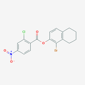 molecular formula C17H13BrClNO4 B4583516 1-溴-5,6,7,8-四氢-2-萘基-2-氯-4-硝基苯甲酸酯 