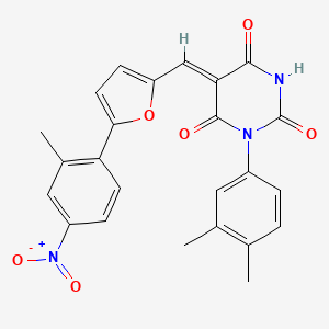 molecular formula C24H19N3O6 B4583517 1-(3,4-二甲苯基)-5-{[5-(2-甲基-4-硝苯基)-2-呋喃基]亚甲基}-2,4,6(1H,3H,5H)-嘧啶三酮 
