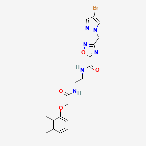 molecular formula C19H21BrN6O4 B4583530 3-[(4-bromo-1H-pyrazol-1-yl)methyl]-N-(2-{[(2,3-dimethylphenoxy)acetyl]amino}ethyl)-1,2,4-oxadiazole-5-carboxamide 