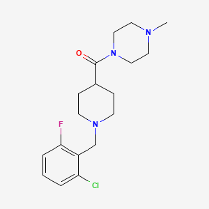 molecular formula C18H25ClFN3O B4583538 1-{[1-(2-chloro-6-fluorobenzyl)-4-piperidinyl]carbonyl}-4-methylpiperazine 