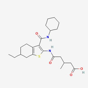 molecular formula C23H34N2O4S B4583568 5-({3-[(环己基氨基)羰基]-6-乙基-4,5,6,7-四氢-1-苯并噻吩-2-基}氨基)-3-甲基-5-氧戊酸 