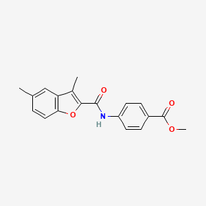 molecular formula C19H17NO4 B4583587 methyl 4-{[(3,5-dimethyl-1-benzofuran-2-yl)carbonyl]amino}benzoate 